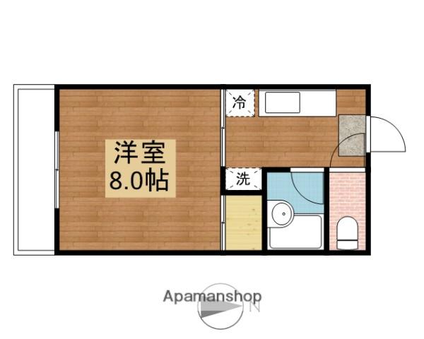 ラポール(1K/2階)の間取り写真