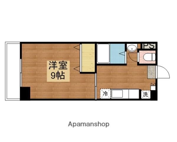 シャル中央(1K/3階)の間取り写真