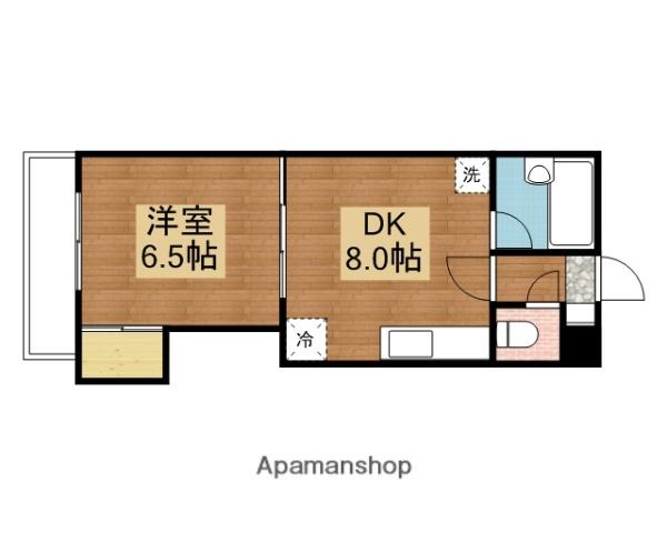 小倉屋ビル(1DK/4階)の間取り写真