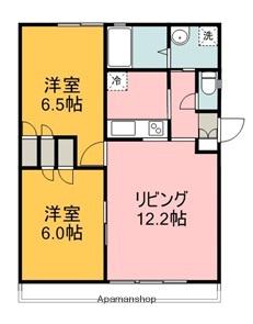 ハピネスリリー(2LDK/1階)の間取り写真