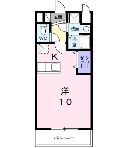 クリアネス(1K/3階)の間取り写真