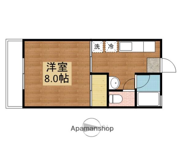 下見ハイツA棟(1K/2階)の間取り写真