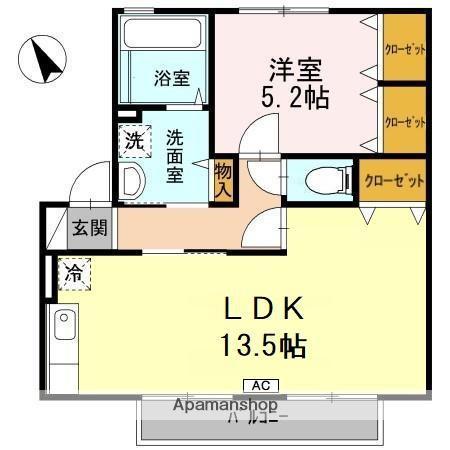 リンクス(1LDK/2階)の間取り写真