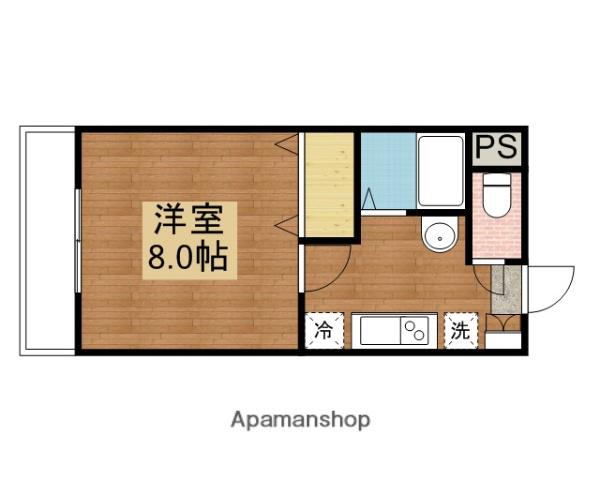 パルコープⅡ(1K/3階)の間取り写真