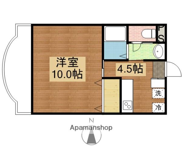 TN布袋(1DK/2階)の間取り写真