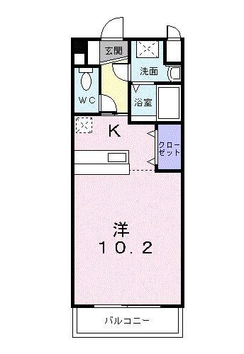 ヴィラルミノーソA(1K/1階)の間取り写真