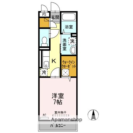 エスペランサ(1K/1階)の間取り写真