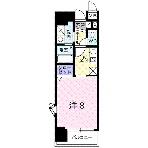 山陽本線 西条駅(広島) 徒歩9分 12階建 築25年(1K/10階)の間取り写真
