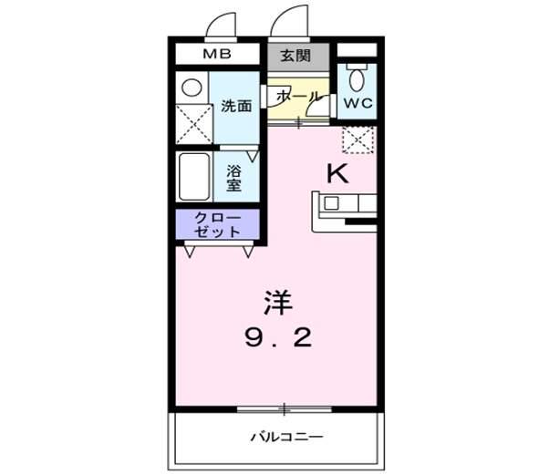 アンオウル(ワンルーム/3階)の間取り写真