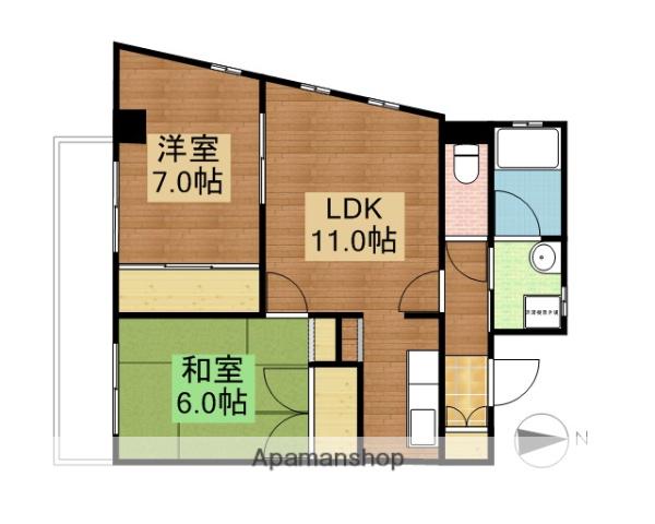アーバンライフⅡ(2LDK/3階)の間取り写真