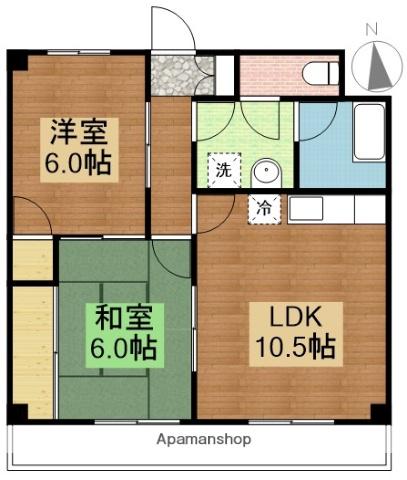 アーバンライフⅡ(2LDK/2階)の間取り写真