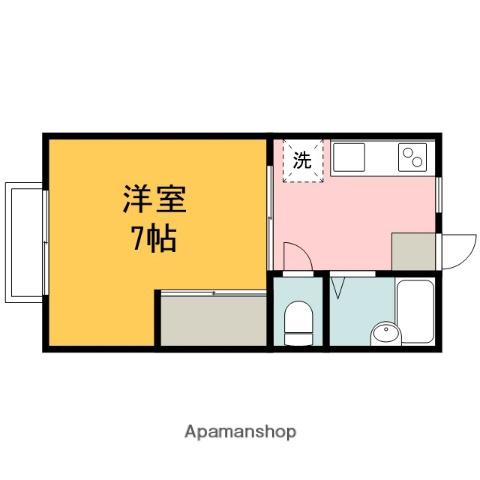 サンヒルズK1(1K/1階)の間取り写真
