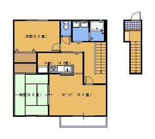 フォーティニアひらいわE(2LDK/2階)の間取り写真