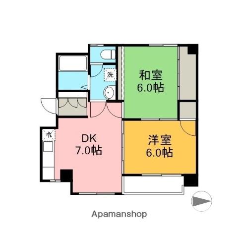 プレアール西条駅前(2DK/3階)の間取り写真