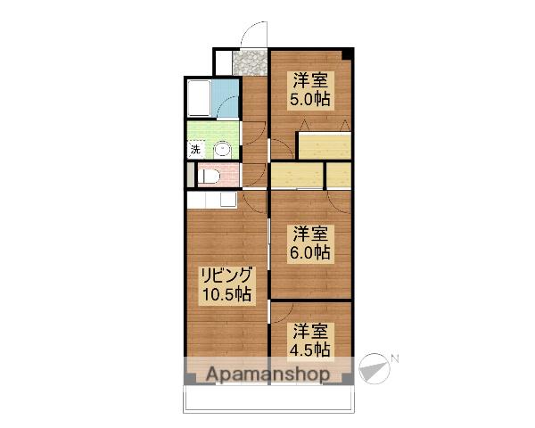 長者11マンション(3LDK/1階)の間取り写真