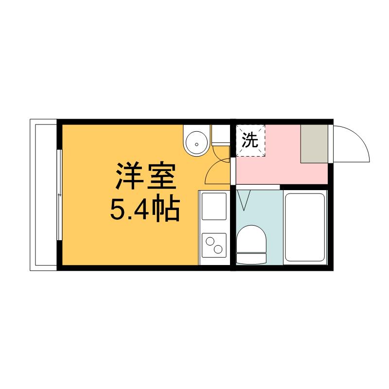 プレゼンス西条中央(ワンルーム/2階)の間取り写真