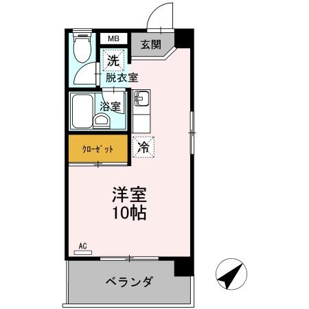 メゾン・ド・モンマルトル(ワンルーム/5階)の間取り写真