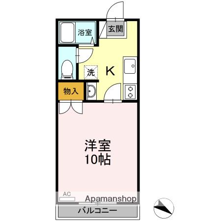 プライムメゾン(1K/1階)の間取り写真