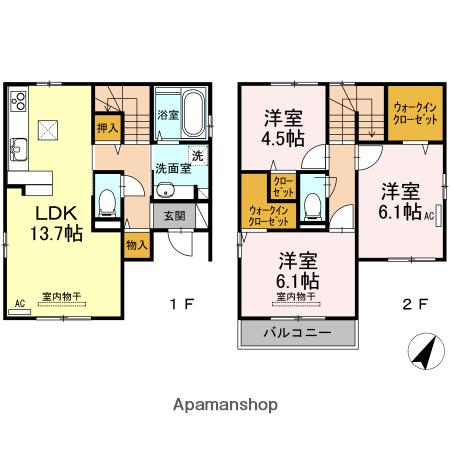 山陽本線 西条駅(広島) 徒歩27分 2階建 築9年(3LDK)の間取り写真
