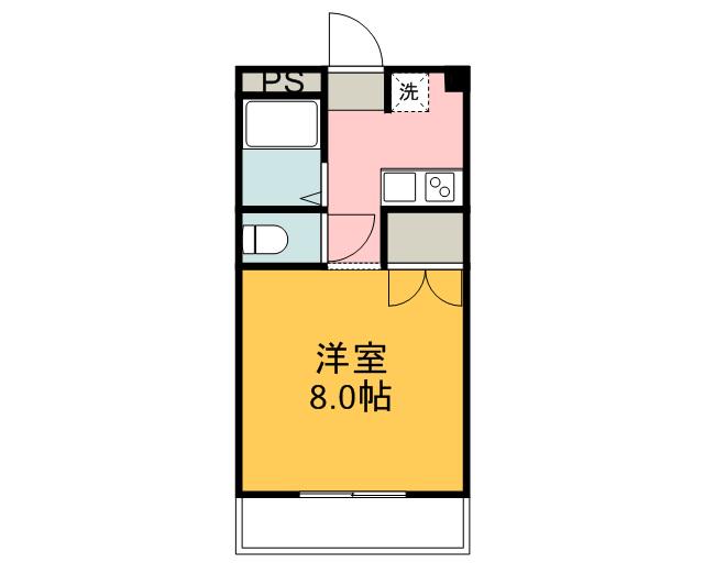 サンクレスト東広島(1K/2階)の間取り写真