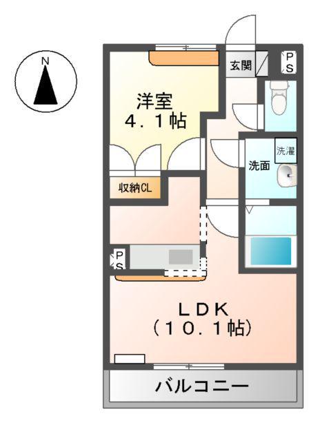 ベアーレ(1LDK/2階)の間取り写真