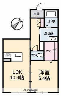 シャーメゾン フォレスト(1LDK/1階)の間取り写真