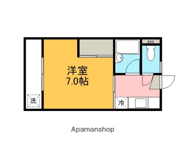 コーポおおかど(ワンルーム/1階)の間取り写真