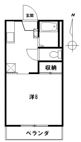 フレグランス佐々木春入居(1K/2階)の間取り写真
