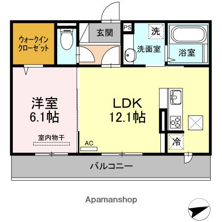 ジュアン寺家(1LDK/1階)の間取り写真