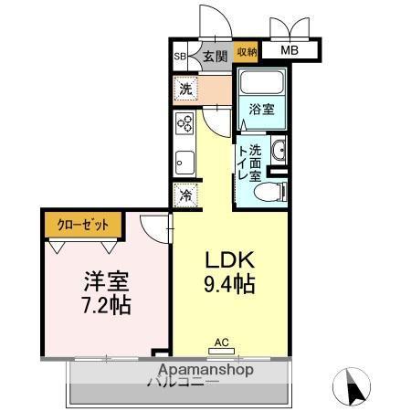 メセナ寺家(1LDK/5階)の間取り写真