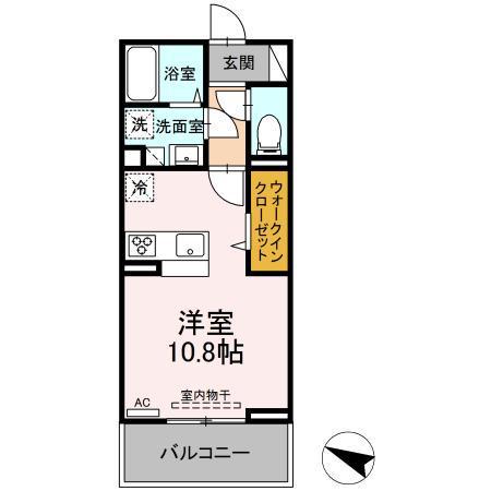 ダイヤモンドライフⅡ(ワンルーム/3階)の間取り写真