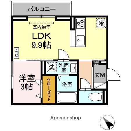 レグルス I(1LDK/3階)の間取り写真