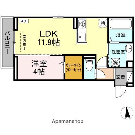 フォルトゥーナ(1LDK/3階)の間取り写真