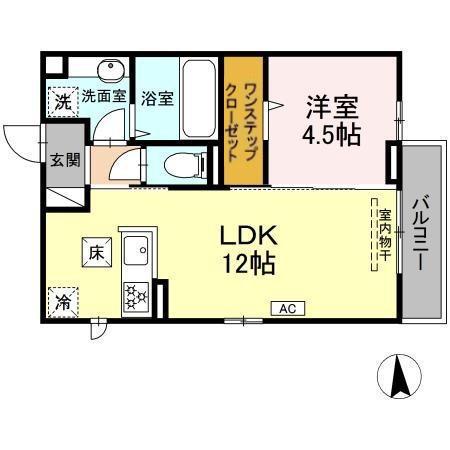 フォルトゥーナ(1LDK/1階)の間取り写真