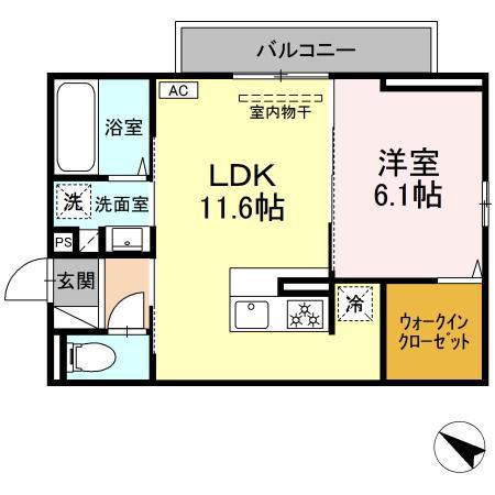 COMFORTLIFEⅡ(1LDK/2階)の間取り写真