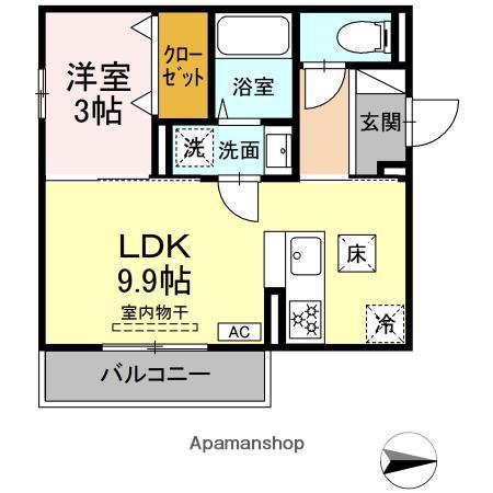 サンフィット A棟(1LDK/1階)の間取り写真
