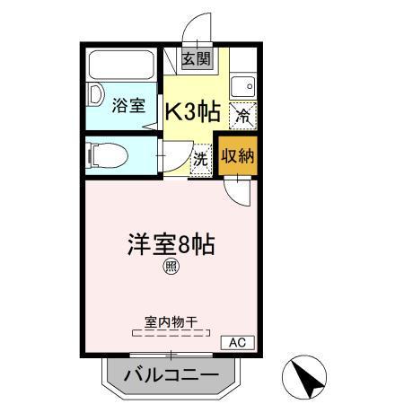 ライブ30(1K/2階)の間取り写真