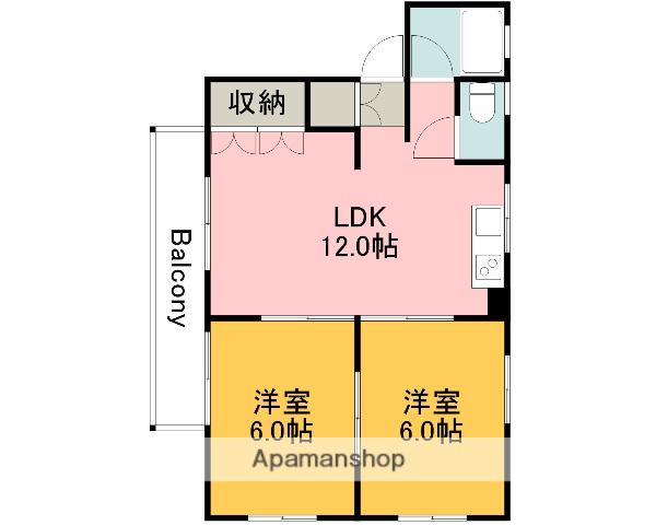 栄能マンション(2LDK/4階)の間取り写真
