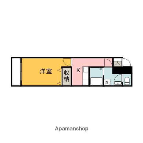 第1西本ビル(1K/4階)の間取り写真