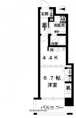 モア・マリオ平和公園(1K/8階)の間取り写真