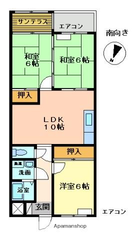 セントラルハイツ中山(3LDK/4階)の間取り写真