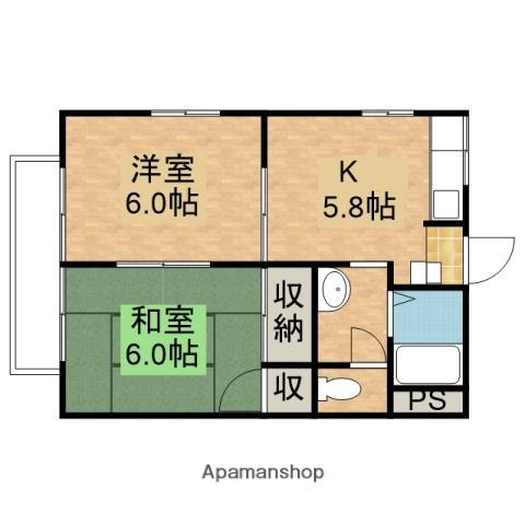 ファジー洋光(2K/1階)の間取り写真