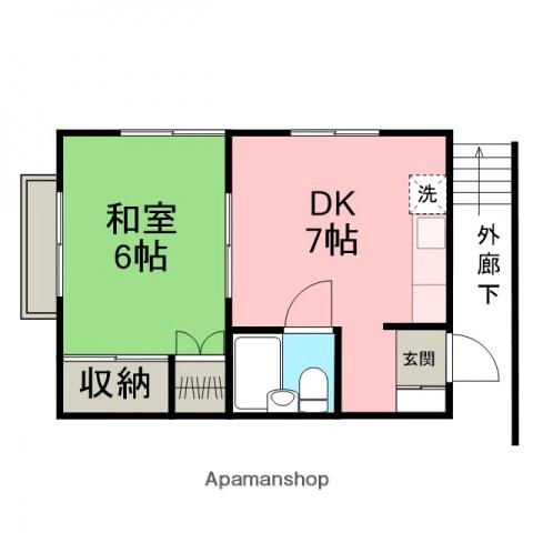 中野アパート(1DK/2階)の間取り写真