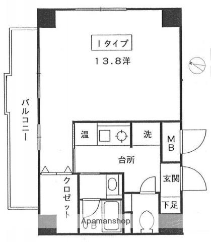 メゾン富士見町(1K/11階)の間取り写真