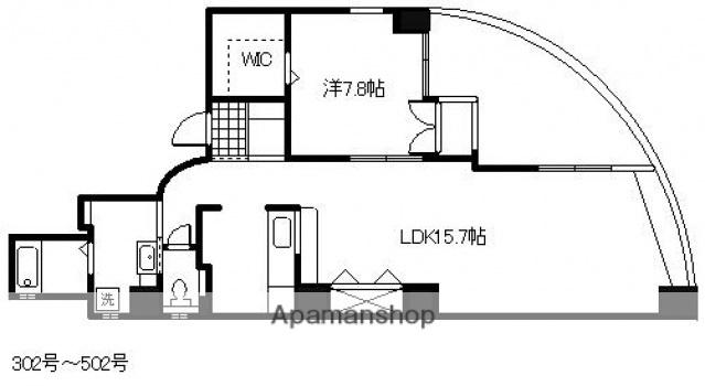 ラ・トゥール・イノウエ(1LDK/5階)の間取り写真