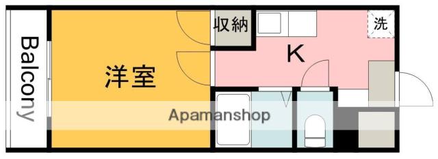 はくしま東ビル(1K/4階)の間取り写真