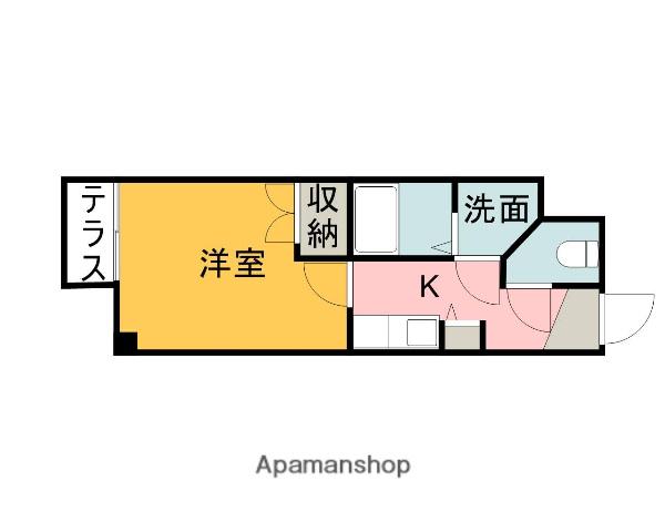 ベルビュー河原町(1K/2階)の間取り写真