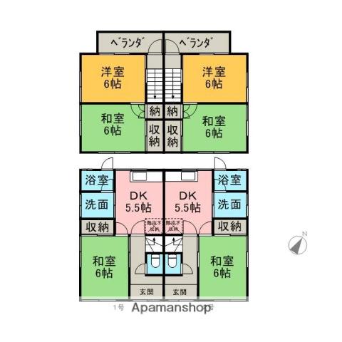 広島電鉄宮島線 高須駅(広島) 徒歩7分 2階建 築48年(3DK)の間取り写真