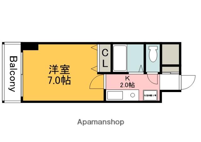 エスポアール楠木(1K/4階)の間取り写真