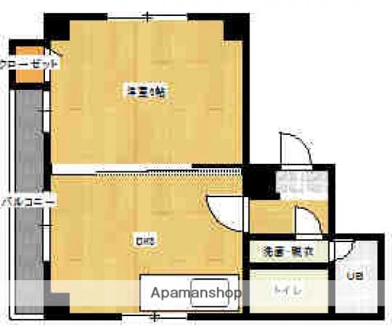 平岡ファミリー十日市(1DK/3階)の間取り写真